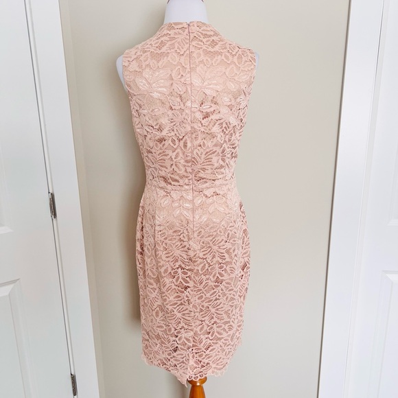 VINCE CAMUTO Ballet Pink Lace Dress Size 12 - Picture 4 of 6